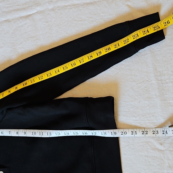 Frame Black Femme Henley Crop Sweatshirt Top Long Puffed Sleeve Size Xsmall - Picture 10 of 12